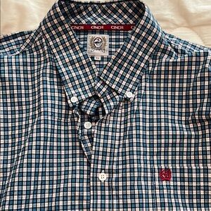 Cinch Men's Blue Checkered Shirt